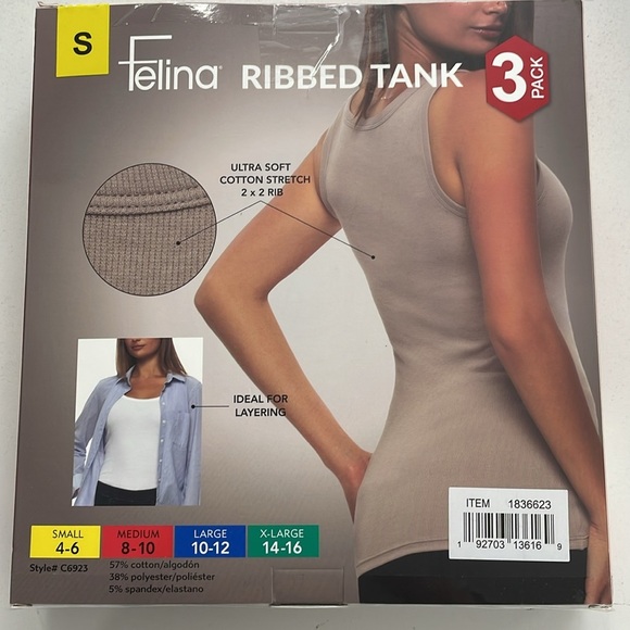 NEW Felina Tank Top 3 Pack Size Small - Picture 3 of 4